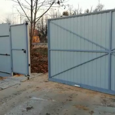 Механические откатные ворота на сваях 2000x1500